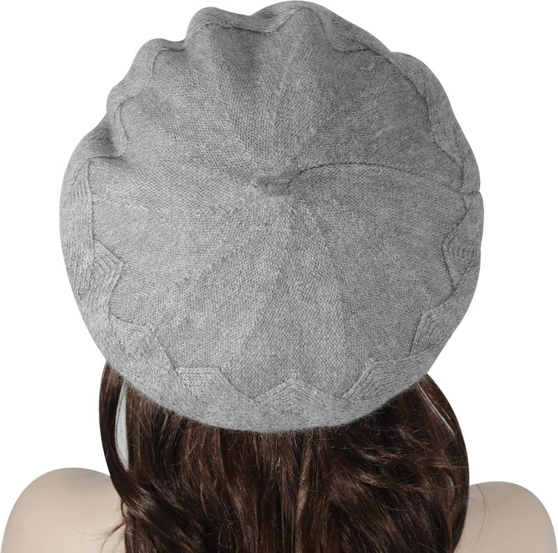 ZLYC French Beret hat, Reversible Solid Color Knit Warm Beret Cap for Womens Girls - Image 3